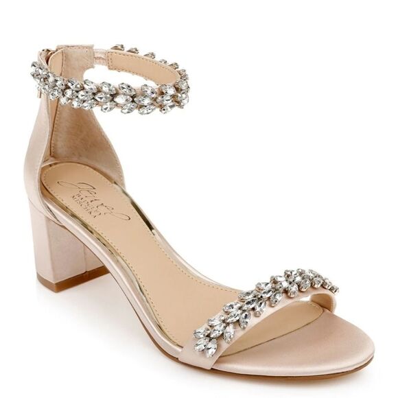 Badgley Mischka Jewell Bejeweled Bronwen Dress Wedding Prom Formal Shoes 7.5 - Picture 1 of 11